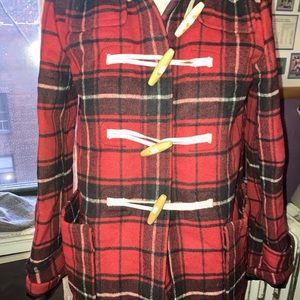 Gap plaid toggle coat